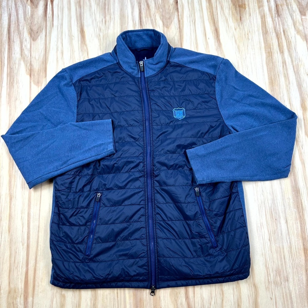 Johnnie-O Quilted Jacket Mens Medium Blue Full Zip Golf Performance Activewear